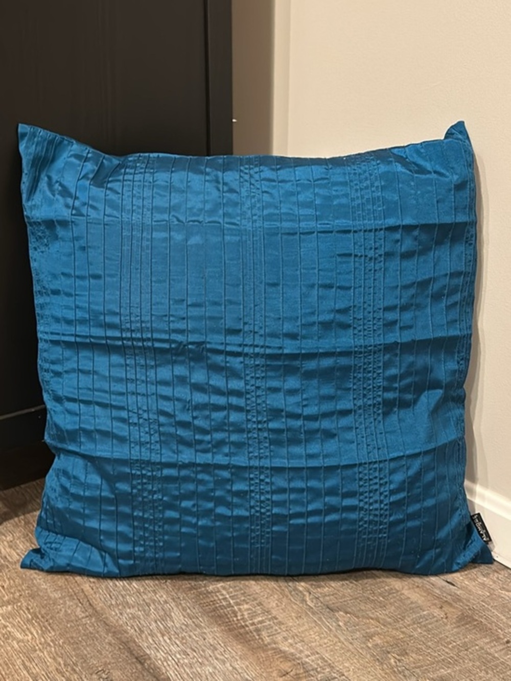 Alamode Home Teal Pintuck Accent Pillow 24” square
